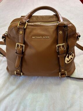 MICHAEL KORS Bedford Satchel Bag Crossbody Bowler Brown